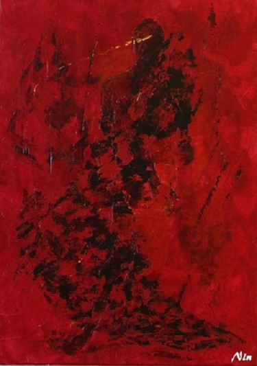 Peinture intitulée "Flamme" par Nin Angem, Œuvre d'art originale, Acrylique