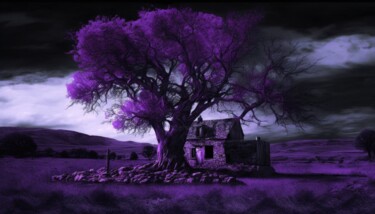 "The Purple Farmhouse" başlıklı Dijital Sanat Angus Finlayson tarafından, Orijinal sanat, AI tarafından oluşturulan görüntü