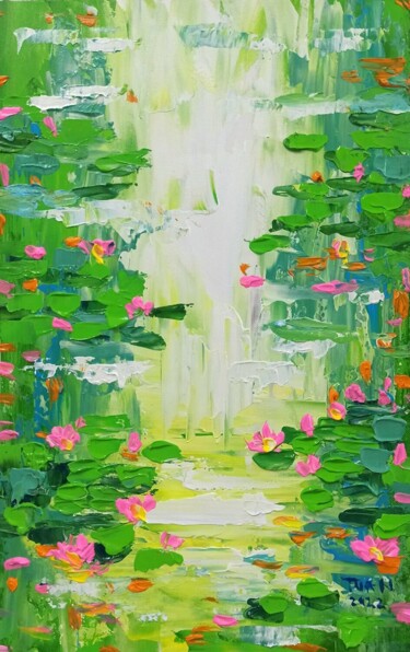 Schilderij getiteld "Morning ( Water lil…" door Anh  Tuan Le, Origineel Kunstwerk, Acryl