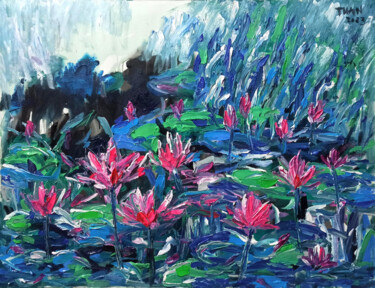 Pittura intitolato "Water lily, Flower…" da Anh  Tuan Le, Opera d'arte originale, Acrilico