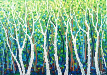 Painting titled "Spring Tree 01" by Anh  Tuan Le, Original Artwork, Acrylic