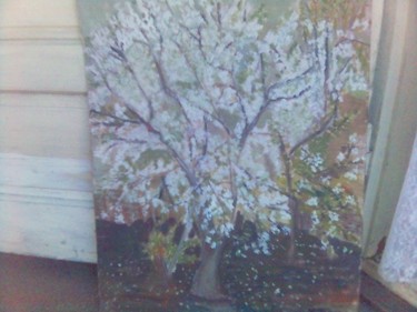 Schilderij getiteld "Blooming Tree" door Simionescu Elena, Origineel Kunstwerk
