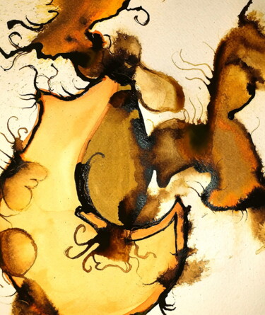 Painting titled "Subterranean Life" by Anima E Mela, Original Artwork, Ink