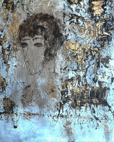 Painting titled "Portrait of a Lady" by Anima E Mela, Original Artwork, Acrylic Mounted on Wood Stretcher frame