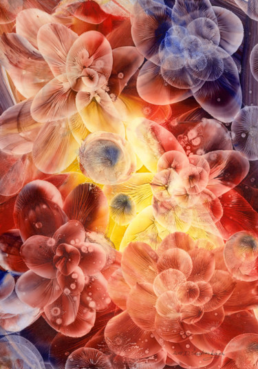 Peinture intitulée "Flowers III" par Danguole Serstinskaja, Œuvre d'art originale, Gouache