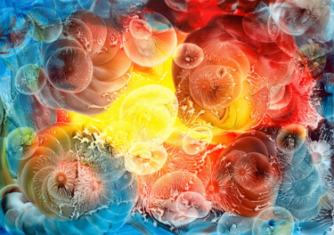 "Multiverse IV" başlıklı Tablo Danguole Serstinskaja tarafından, Orijinal sanat, Guaş boya