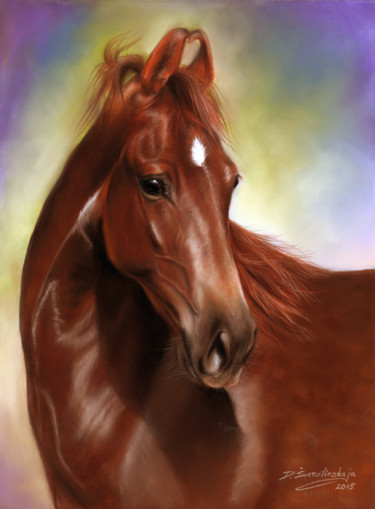 「Marwari Horse」というタイトルの絵画 Danguole Serstinskajaによって, オリジナルのアートワーク