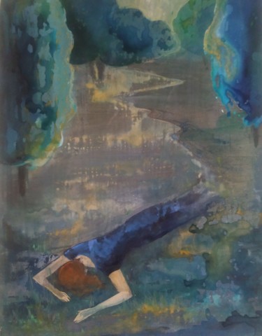 Schilderij getiteld "Рetrieval" door Ani Petrosyan, Origineel Kunstwerk, Aquarel