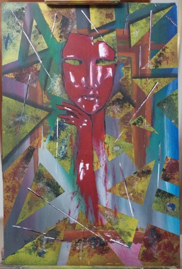 Malarstwo zatytułowany „Statique” autorstwa Anis El Kamel, Oryginalna praca, Akryl