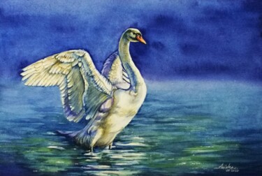 제목이 "The Angel Bird"인 미술작품 Anishkumar R Anjumoorthy로, 원작, 수채화
