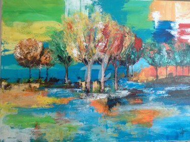 Peinture intitulée "lundi-sur-le-plan-d…" par Anita Boche, Œuvre d'art originale, Acrylique