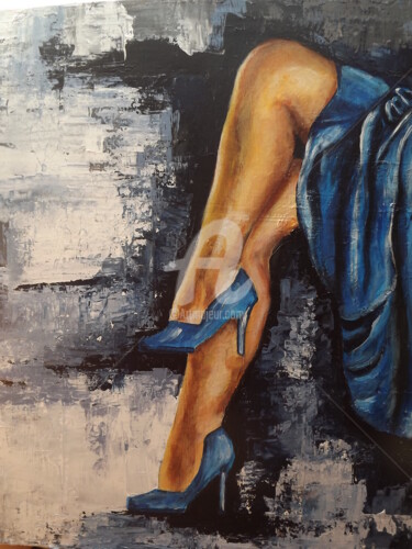 Peinture intitulée "les jambes d 'Amina" par Anita Boche, Œuvre d'art originale, Acrylique