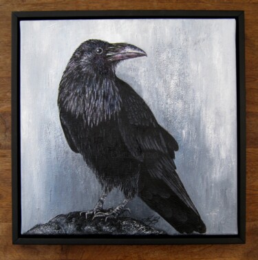 Painting titled "RAVEN" by Anita Burnaz, Original Artwork, Oil