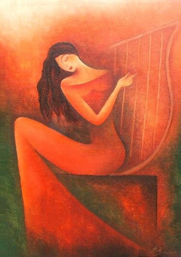 Painting titled "Melancholie" by Anita Burnaz, Original Artwork