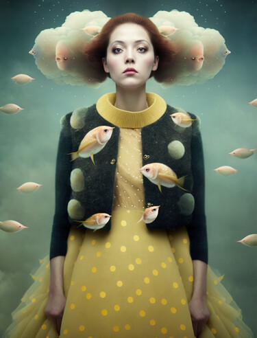 Цифровое искусство под названием "Underwater Beauty 3" - Anita Kalmar, Подлинное произведение искусства, Цифровая печать