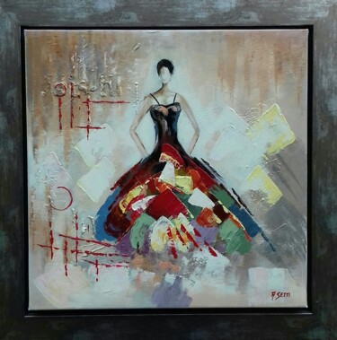 Painting titled "Le Mannequin" by Anita Setti, Original Artwork, Acrylic Mounted on Wood Stretcher frame