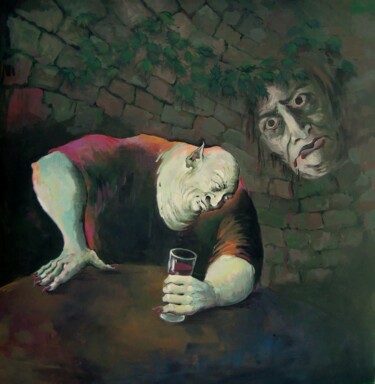 Painting titled "Story Vampire - Art…" by Anita Zotkina, Original Artwork, Acrylic