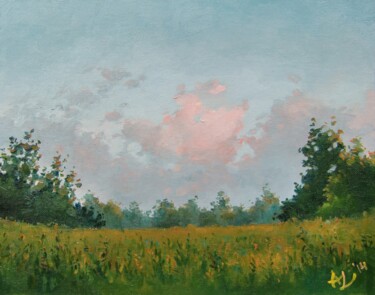 Pittura intitolato "Vermont Field" da Anita Zotkina, Opera d'arte originale, Olio