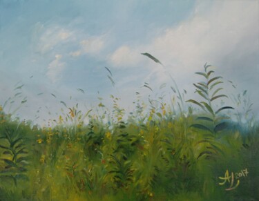 Painting titled "Vermont Meadow" by Anita Zotkina, Original Artwork, Oil