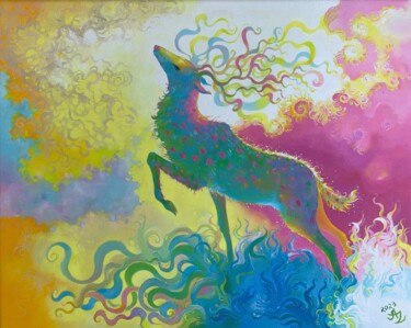 Pintura intitulada "Deer Realm" por Anita Zotkina, Obras de arte originais, Óleo