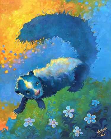 Peinture intitulée "The Skunk's Sanctua…" par Anita Zotkina, Œuvre d'art originale, Huile