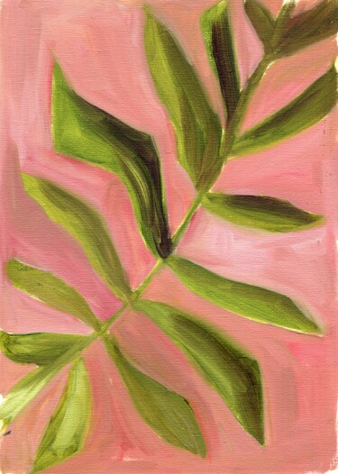 Malerei mit dem Titel "Flower 4" von Anja Rudko, Original-Kunstwerk, Öl