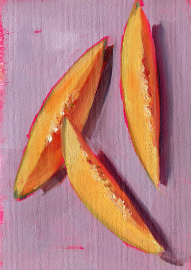 Painting titled "Melon" by Anja Rudko, Original Artwork, Oil