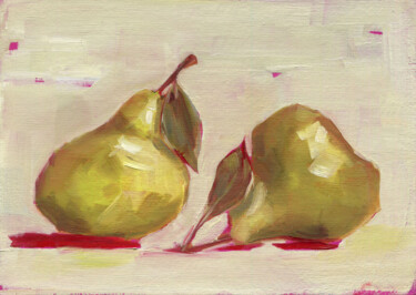 Картина под названием "Pears 2" - Anja Rudko, Подлинное произведение искусства, Масло
