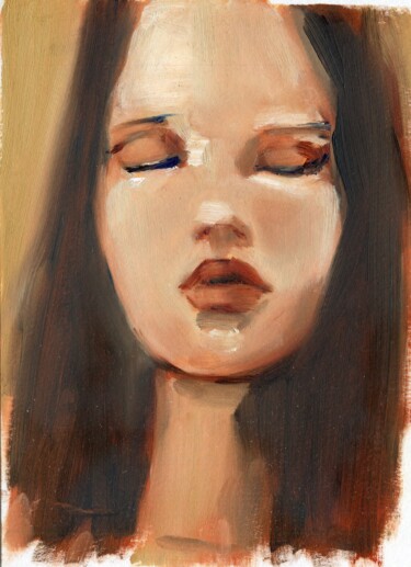 Картина под названием "Portrait 12" - Anja Rudko, Подлинное произведение искусства, Масло