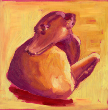 Malerei mit dem Titel "Dog 4" von Anja Rudko, Original-Kunstwerk, Öl