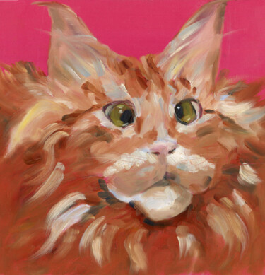 Painting titled "Cat 14" by Anja Rudko, Original Artwork, Oil