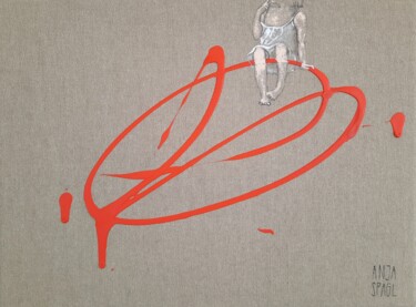 Картина под названием "Out of the Picture" - Anja Spagl, Подлинное произведение искусства, Акрил Установлен на Деревянная ра…