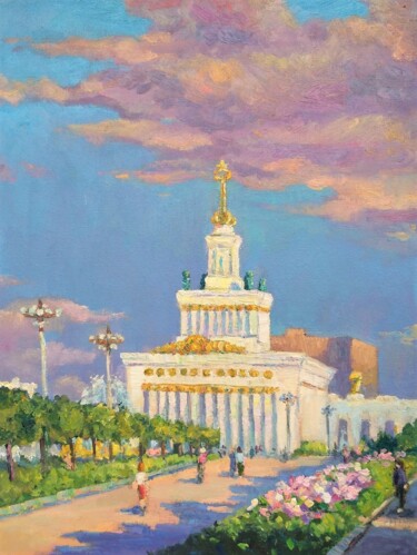 Pittura intitolato "Московское небо" da Ankei, Opera d'arte originale, Olio