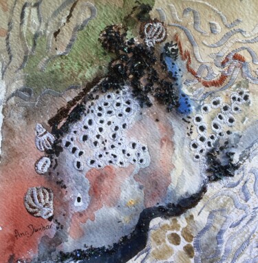 Pintura intitulada "Rockpool Residue 2" por Ann Dunbar, Obras de arte originais, Aquarela