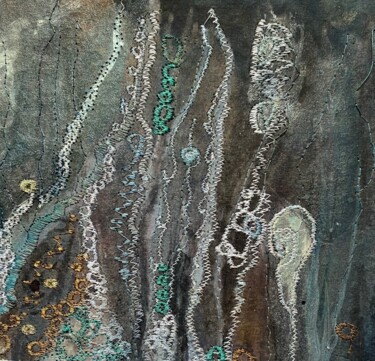 Painting titled "Cascade of bubbles 3" by Ann Dunbar, Original Artwork, Acrylic Mounted on Cardboard