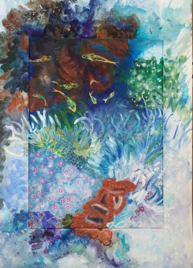 Pintura titulada "dunbar-seaflowers-2…" por Ann Dunbar, Obra de arte original