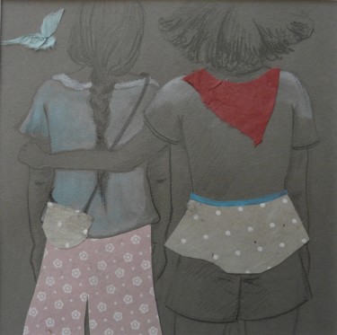 Dessin intitulée "Meilleure amie" par Ann Masseaut-Franchet, Œuvre d'art originale, Crayon