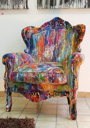 Peinture intitulée "Fauteuil intime" par Ann'Soco, Œuvre d'art originale, Acrylique