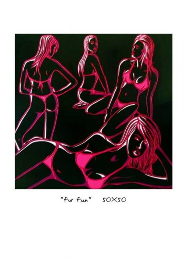 Painting titled "For Fun" by Ann'Soco, Original Artwork, Oil