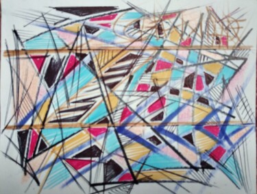 Картина под названием "Абстракт-23" - Анна Ягужинская, Подлинное произведение искусства, Маркер