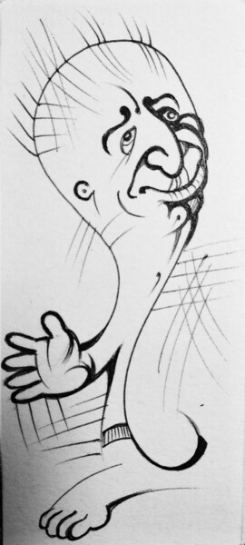 Картина под названием ""Человек"" - Анна Ягужинская, Подлинное произведение искусства, Гелевая ручка