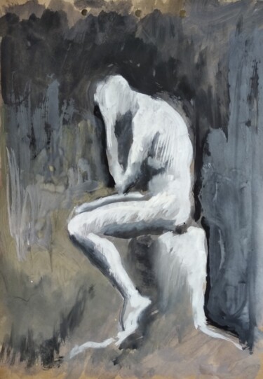 Картина под названием "Печаль" - Анна Ягужинская, Подлинное произведение искусства, Акрил