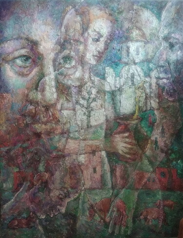 Painting titled "Храм" by Anna Iaguzhinskaia, Original Artwork, Oil