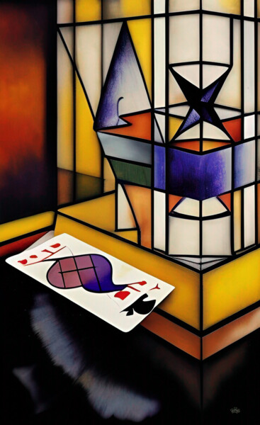 Pintura titulada "Poker still life in…" por Anna Alekberova, Obra de arte original, Oleo Montado en Bastidor de camilla de m…