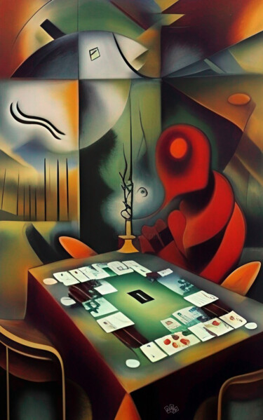 Картина под названием "Poker Through the L…" - Anna Alekberova, Подлинное произведение искусства, Масло