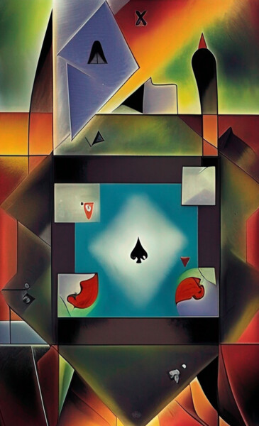 Painting titled "Poker strategy" by Anna Alekberova, Original Artwork, Oil
