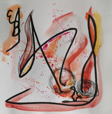 Painting titled "Émotion n°3" by Anna An, Original Artwork, Watercolor