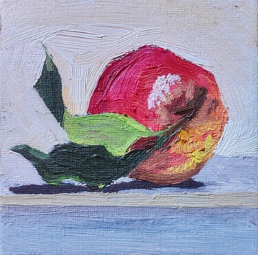 Peinture intitulée "Pomme 2" par Anna An, Œuvre d'art originale, Huile Monté sur Carton