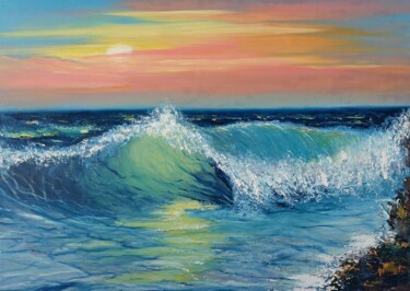 Painting titled "With love, your sea." by Anna Arlt, Original Artwork, Oil