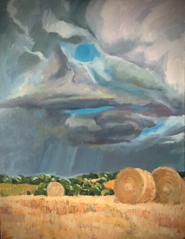 Картина под названием "The Harvest" - Anna Bondar, Подлинное произведение искусства, Масло Установлен на Деревянная рама для…
